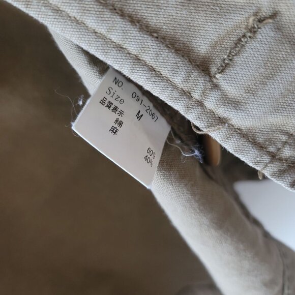 Tan Workwear Jacket Loose Style by Homespun, Medium Petite - Picture 9 of 12